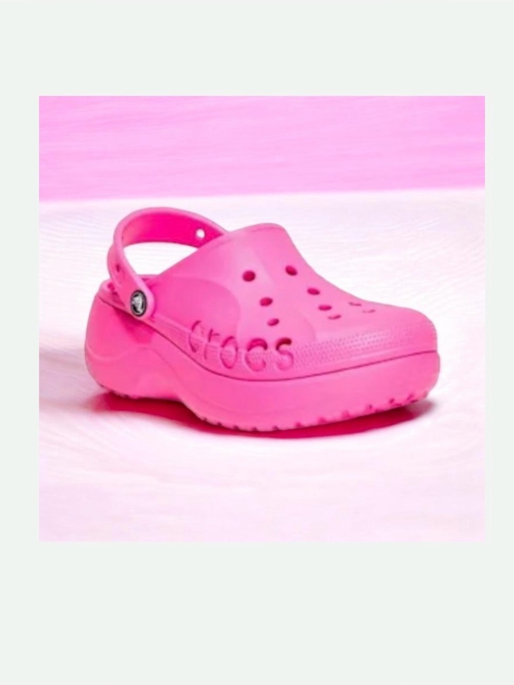 CROCS BAYA Platform electric pink clogs shoes women’s sandals  size 7